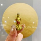 Handmade Color Painting Copper Statue Carved Lotus Buddha Decor Figurine 80678 S