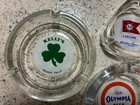 Lot 3 Vintage Glass Ashtrays lurline Matson Lines  Light Olympia Beer  Kelly s 