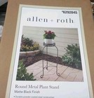 Allen   Roth 27 3-in H X 10-in W Black Indoor outdoor Round Steel Plant Stand
