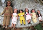 Vintage Antique Native American Indian Dolls 6 In All In Native Clothing    