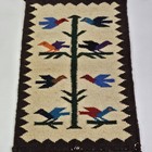 Vintage Zapotec Handwoven Navajo Tree Of Life Wool Rug Wall Tapestry 12x22