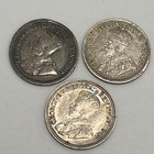 Canada 1918 1919 1920 5c King George V Silver 3 Coins