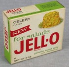 Rare Early 1960s Full Celery Flavor Sealed Jello Box  2 Nos Jell-o Gelatin