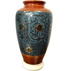 Antique Satsuma Flower Vase Japanese Handmade Stamped Shimazu Pottery 1890-1920