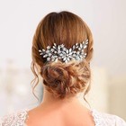 Crystal Bridal Hair Combs Rhinestones Hairpieces Flower Wedding Clips Accesso   