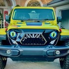 2024 New 3d Round Eye Headlight Decals For Wranglers  Car Bumper D Color  Blue