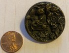 Aesthetic Antique Brass Gecko Lizard On Garden Wall Floral Picture Button 1-3 8 