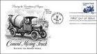 Cement Mixing Truck  Faux-fdc Artistamp cinderella artcraft - W extra Stamp Pair