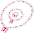 Butterfly Stretch Necklace   Bracelet Set  Girls  Butterfly Jewelry For Little P