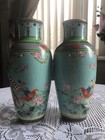 Pair Perfect Antique Chinese Porcelain Famille-rose Vase