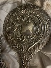 Vintage 2 Piece Vanity Mirror And Brush Set Heavy Silver Chester 1909