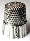 Antique Webster Co  Gold Band Sterling Silver Thimble     fluted Band     C1920s