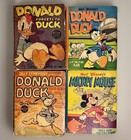 4 Vintage Disney Better Little Books Donald Duck Mickey 1937-45 Lot