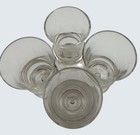 Set Of 4 Vtg Clear Glass Cordial Liqueur Glasses Pedestal Base Mid Century Bar