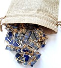 Elder Futhark Runes Handmade Resin And Lapis Crystal With Rune Meaning Cards 
