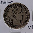 1894-s Barber Silver Half Dollar Vf