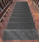 Rubber Stair Treads Waterproof Low Profile Non Slip Indoor outdoor Black 5 Pack