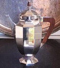 Art Deco Christofle Gallia Faceted Silver Plated Coffee Set With Acorn Finials