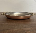 Paul Revere Ware Usa Solid Copper Pot Oval Au Gratin Fish Pan Casserole Fry Bake