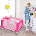 Foldable Baby Crib Playpen Travel Infant Bassinet Bed Mosquito Net Music W Bag