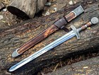 Custom Handmade Damascus Steel Viking Sword Medieval Battle Ready With Scabbard