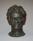 Old Antique Vtg 19th C 1800s Folk Art Hand Carved Wax Beeswax Mans Bust Figure