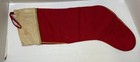 Vintage Stenciled Merry Christmas Elves Red Felt Stocking Bells