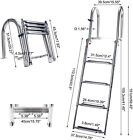 Boat Ladder 4step Pontoon Folding Stainless Steel Dock Ladder Telescoping Ladder