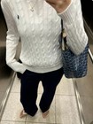  Women s Medium Polo Ralph Lauren Sweater Cable Knit Cotton Crew Neck White