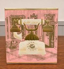 Avon French Telephone Decorative Bottle W  Box  Glass White gold  1970s