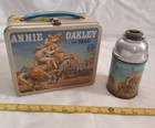 Vintage 1955 Aladdin Annie Oakley And Tagg Metal Lunchbox   Thermos  Rare 