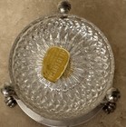 F b  Rogers Silverplate Coaster Set With Lead Crystal Coasters Mid-20th Century 