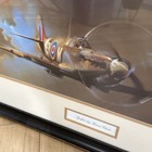 Barrie A f  Clark  Spitfire Aviation Print Wwii Fighter Aircraft  Framed 42x24