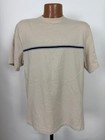 Vintage 90s Puritan Shirt Men Medium Minimal Beige Stripe Skate Surf Outdoors