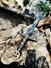 Hand Forged Damascus Steel Viking Sword Battle Ready Medieval Sword With Sheath