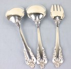 Wallace Sterling Grand Baroque 3 Large Berry Spoon Serving Fork 388 G No Scrap