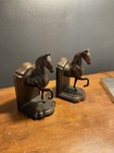 Gladys Brown Dodge Inc Art Deco Horse Bookends Pair Bronze Finish 1930s