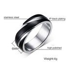Mens Black Stainless Steel Ring Twist Band Wedding Promise Ring Size 5-13 Gift
