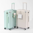 Zippered Abs pc Suitcase Multi-functional Large-capacity Luggage Travel Case Wit