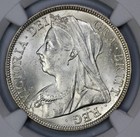 1896 Great Britain Silver 1 2 Crown Ngc Ms 63