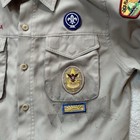 Boy Scouts Of America Button Up Shirt Youth Large With Patches