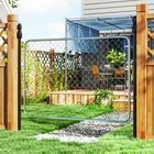 Chain Link Fence Gate  Galvanized Steel Garden Gate  Silver