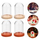 10 Pcs Cloche Glass Dome Mini Immortal Flower Bell Cover Display Case With Base