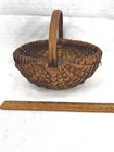 Antique Basket Small Splint Ash Carry Hand Made Berry Original Excellent 1800s