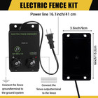 63 Pcs Electric Fence Kit Include 2-mile Electric Fence 5000v 0 1joule 20 Insula
