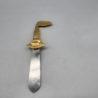 Vintage Aram 1997 Brass Duck Letter Opener Handmade Gold Tone Desk Accessory 6in