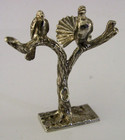 Beautiful English Sterling Silver Love Birds On Tree London 1981 T C Jarvis