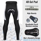 Mens Cycling Pants Padded Road Bike Long Legging Tights W Pockets  Grey Medium