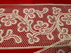 Victorian 5  W Floral Netted Bobbin Lace Antique vintage Beige 2 Yards 10 