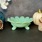 Green Jadeite Depression Style Glass Candy Dish   Berry Bowl  Vintage Kitchen